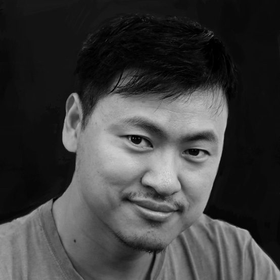 Black and white picture of Joseph Qiu