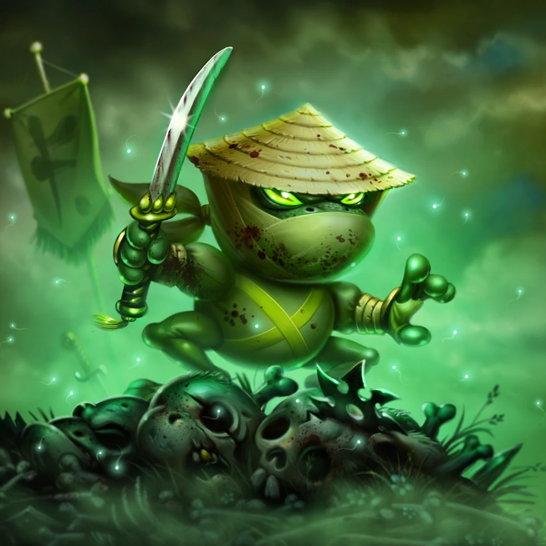 Ninja Frog character design for Critter Carnage mobile game.