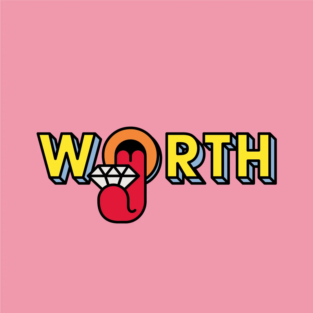 Vector illustration of the word 'Worth' created by David Way.