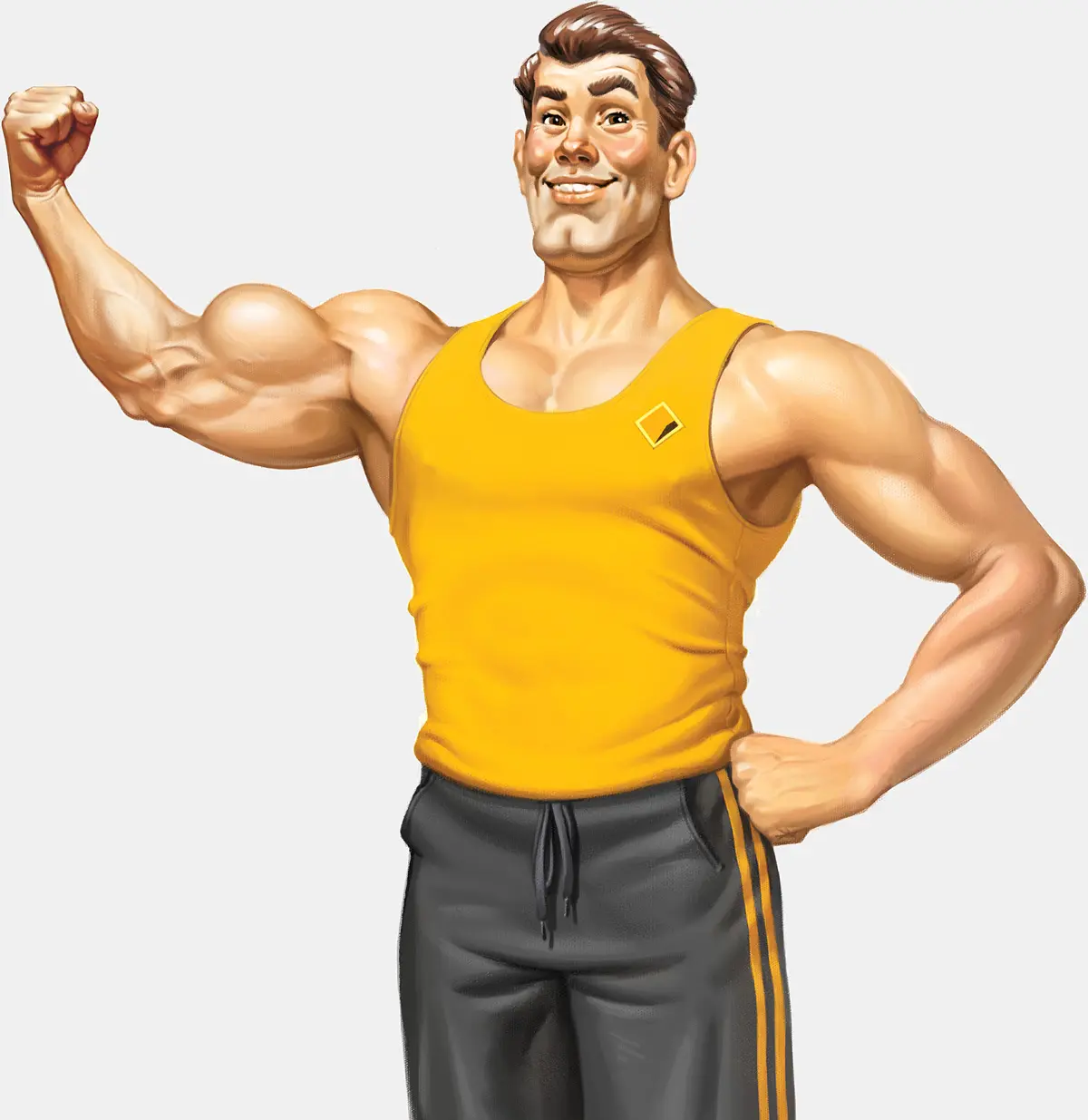 1950's Retro illustration by Anton Petrov a strongman showing his muscles