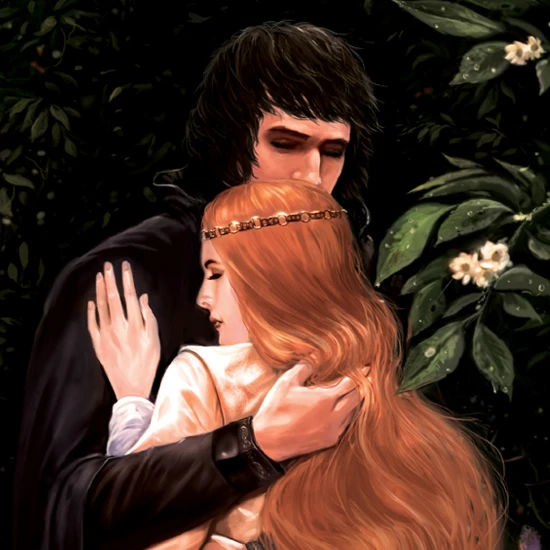 Dede's illustration depicting the romantic secret embrace of Tristan and Isolde, created for Auckland Philharmonia Orchestra.