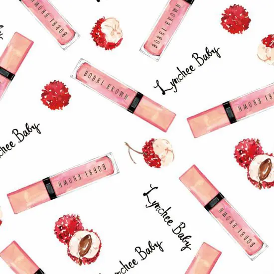 Nozomi Yuasa's watercolour illustration work for Bobbi Brown's Crushed Liquid Lips cosmetic range.