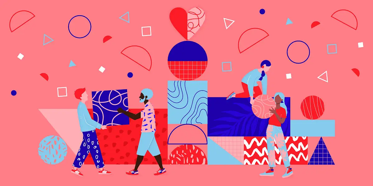 Colourful flat graphic illustration by Lucie Blazevska.