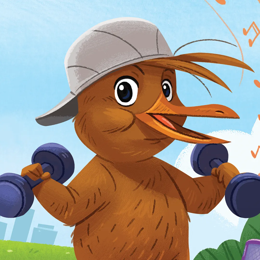 Illustrations for "Keep Fit Kiwi" picture book by Stevie Mahardhika, published by Scholastic NZ