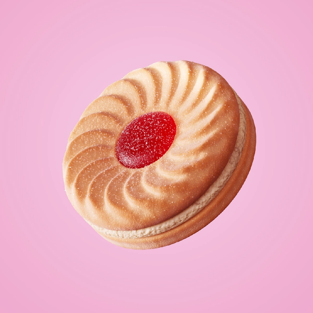 3D render of jammy biscuit